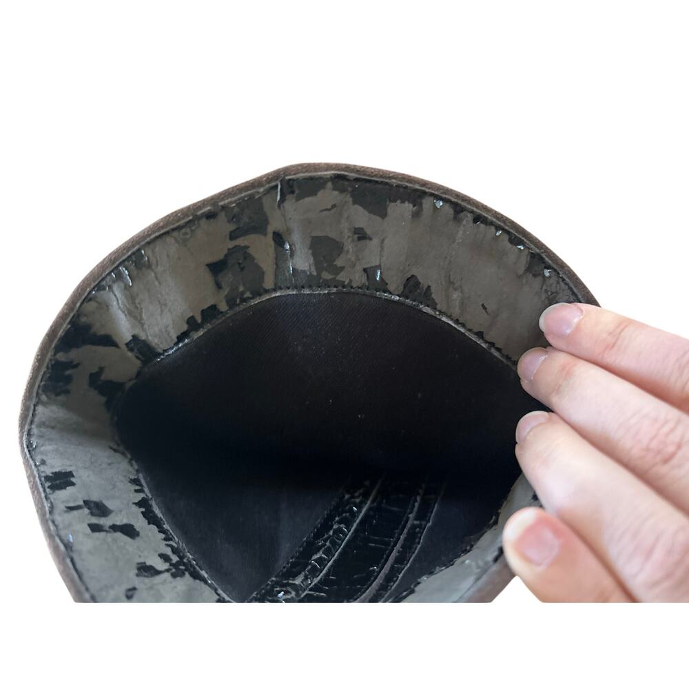 Pazzo Sioux Chocolate Brown Suede Rhinestone Embellished Cowboy Boots - Picture 11 of 12